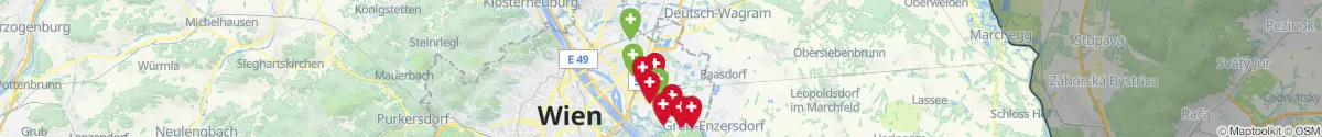 Kartenansicht für Apotheken-Notdienste in der Nähe von Neueßling (1220 - Donaustadt, Wien)